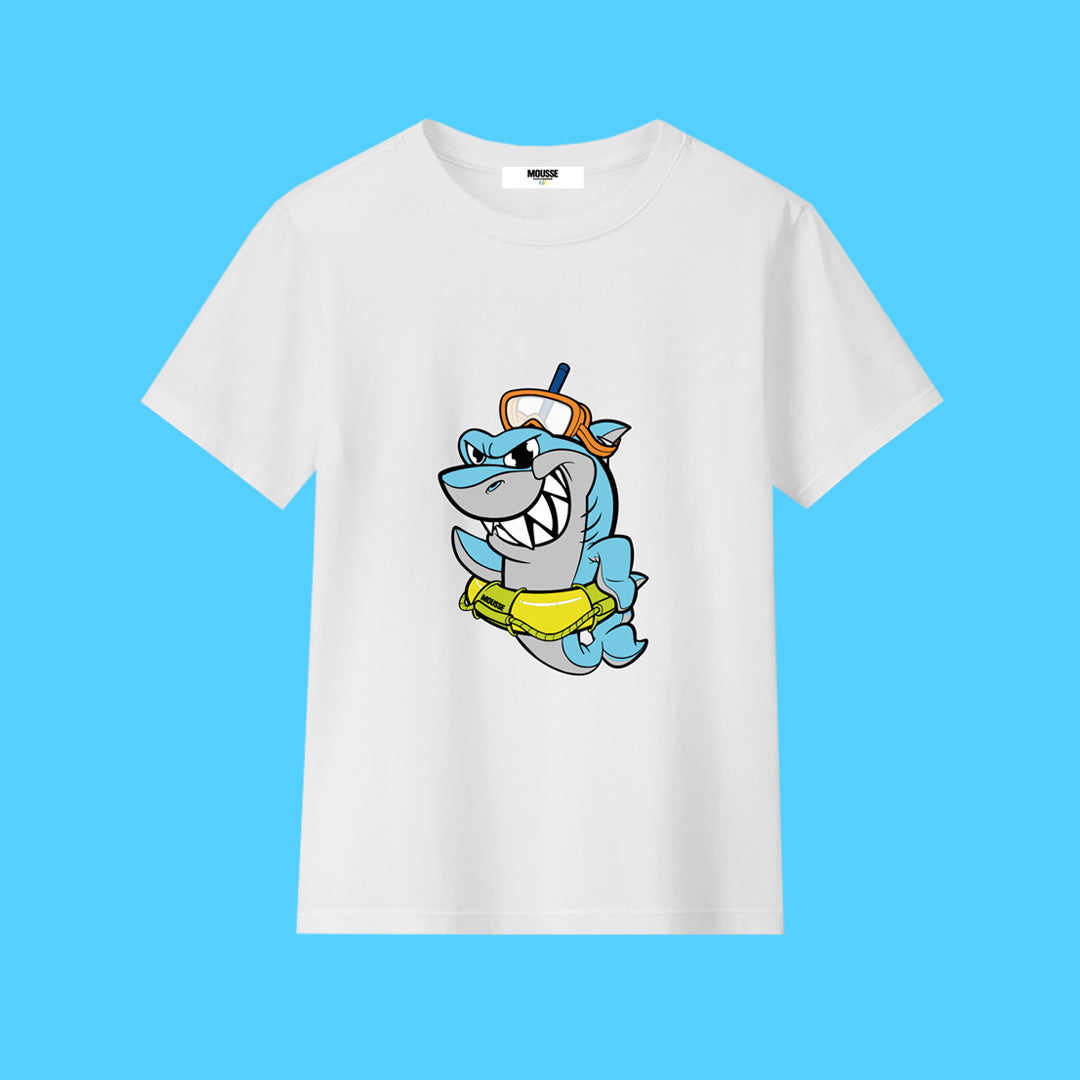 WHITE SAVE SHARK T-SHIRT