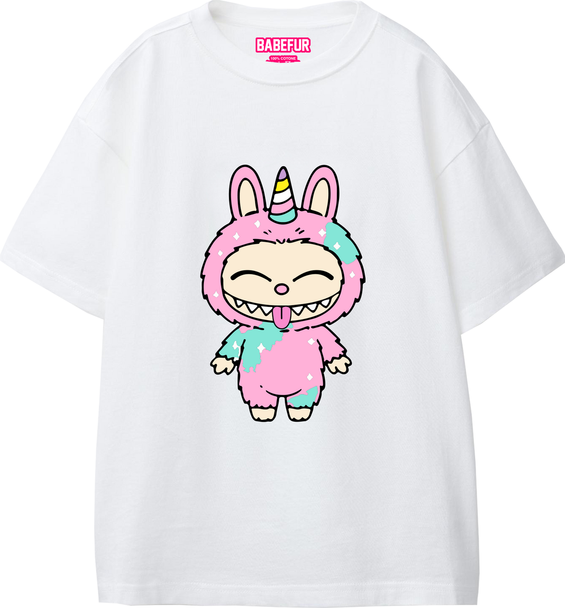 T-Shirt Babefur Unicorn white