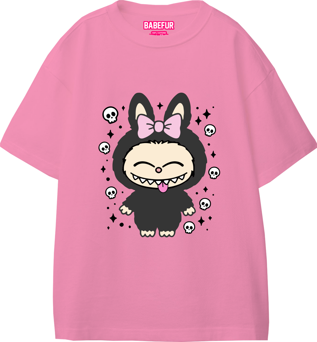 T-Shirt Babefur Pink Skull
