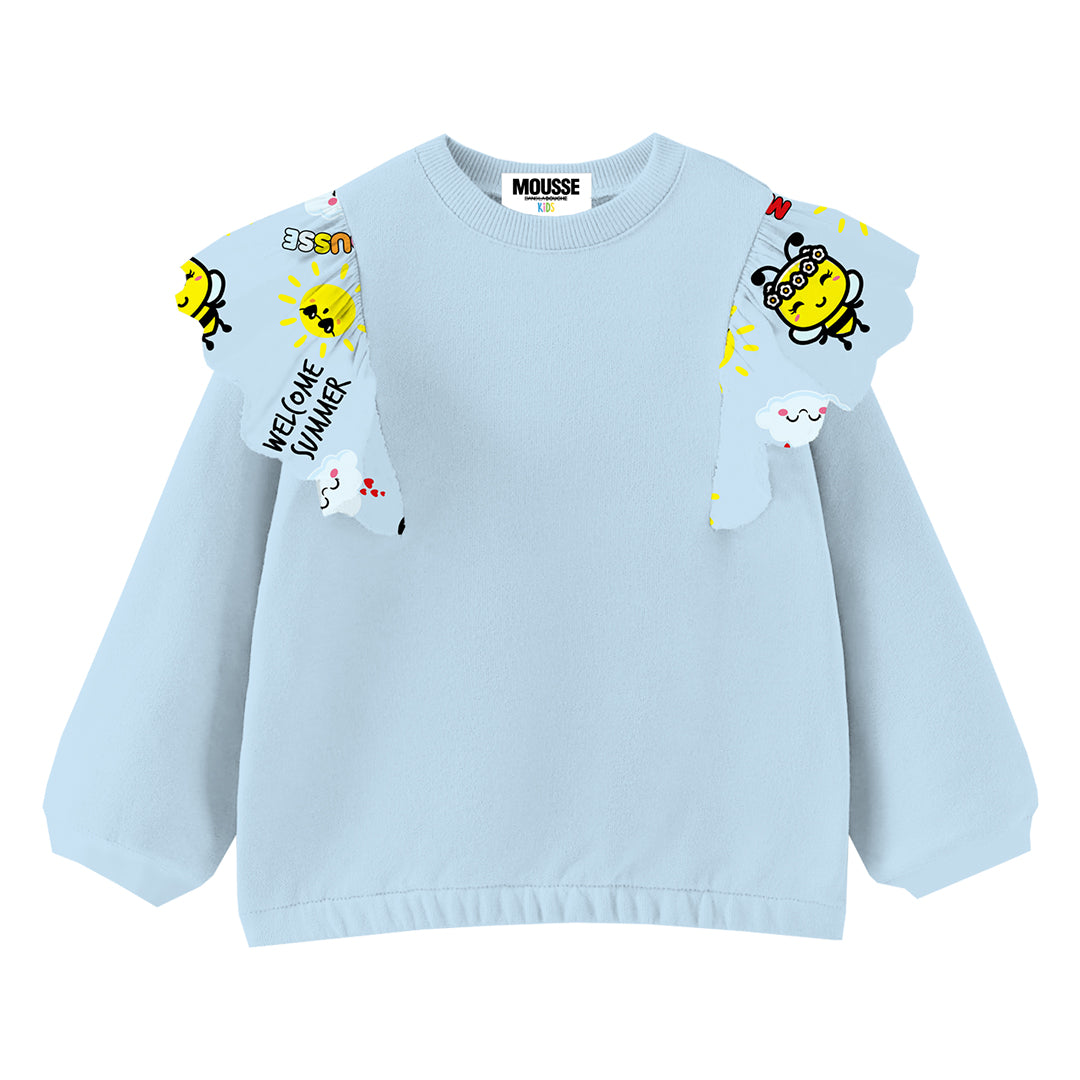 felpa bimba rouche fronte azure beespring