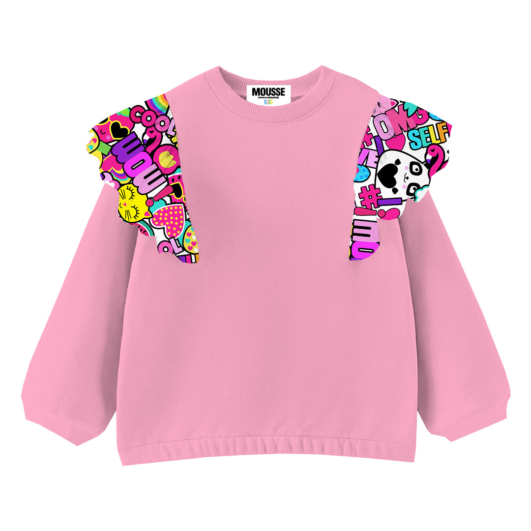 felpa bimba rouche fronte pink girlpop