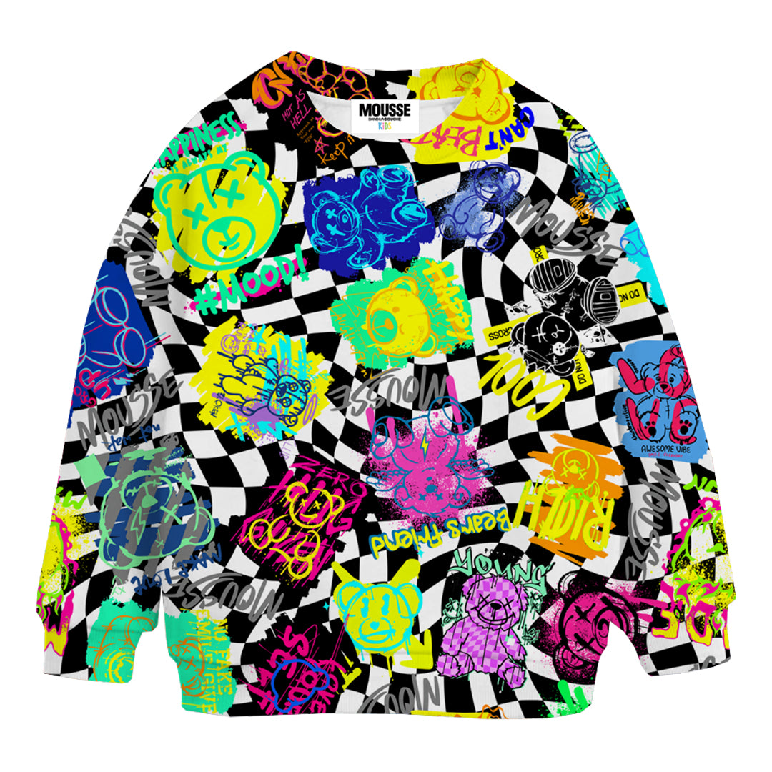 felpa girocollo fantasia chess bear