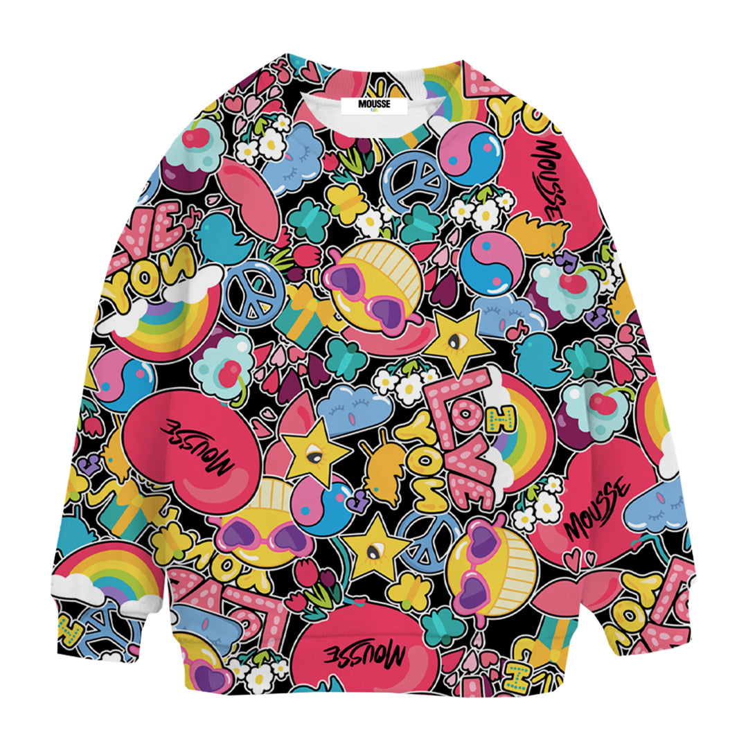 felpa girocollo fantasia flowerpop