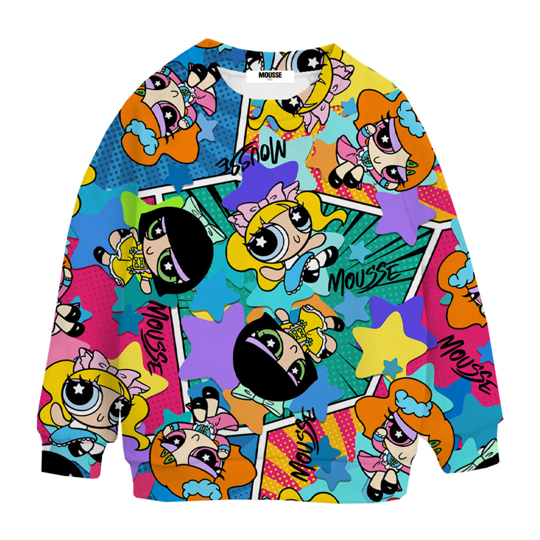 felpa girocollo fantasia superstars