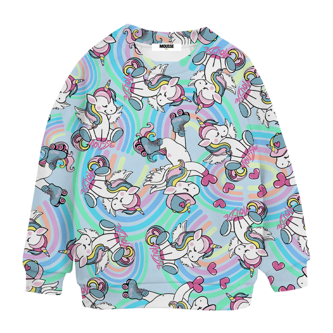 felpa girocollo fantasia unicorn sweet