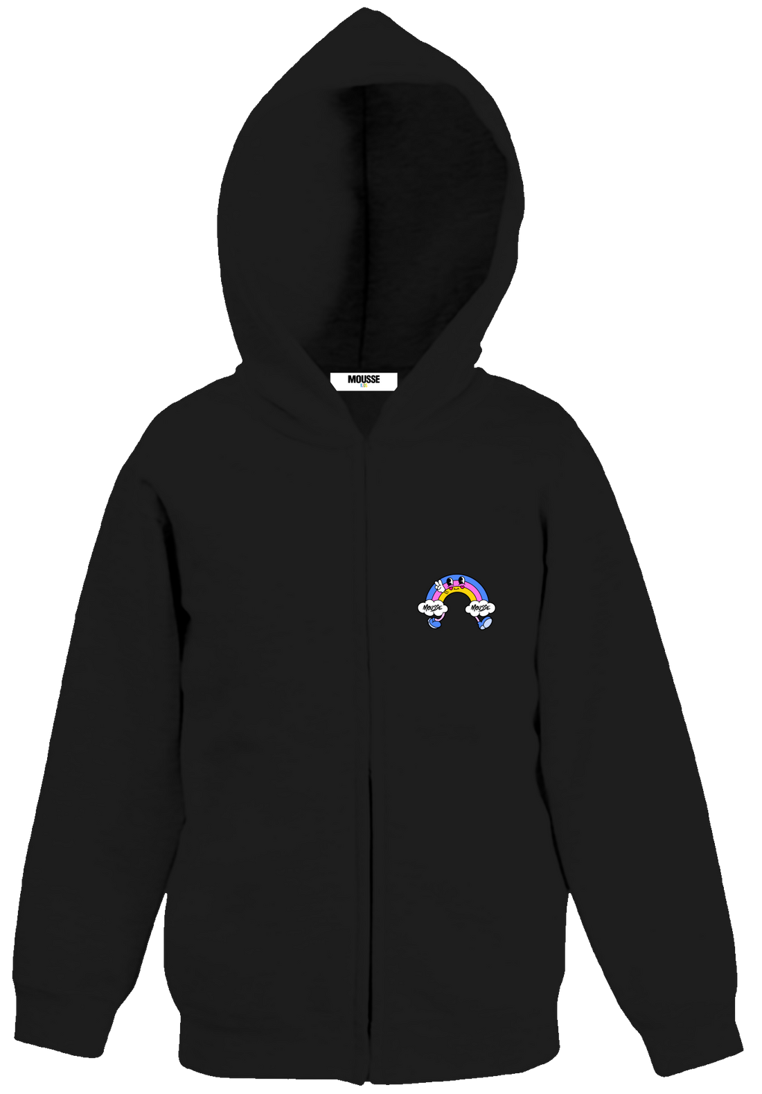 hoodie zip happy cloud black