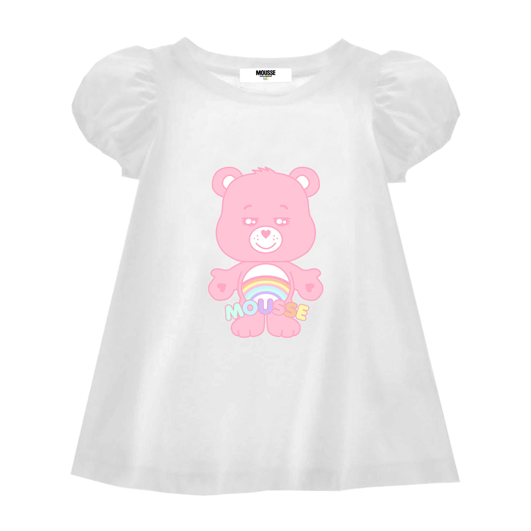 maxitshirt manica palloncino white bearainbow