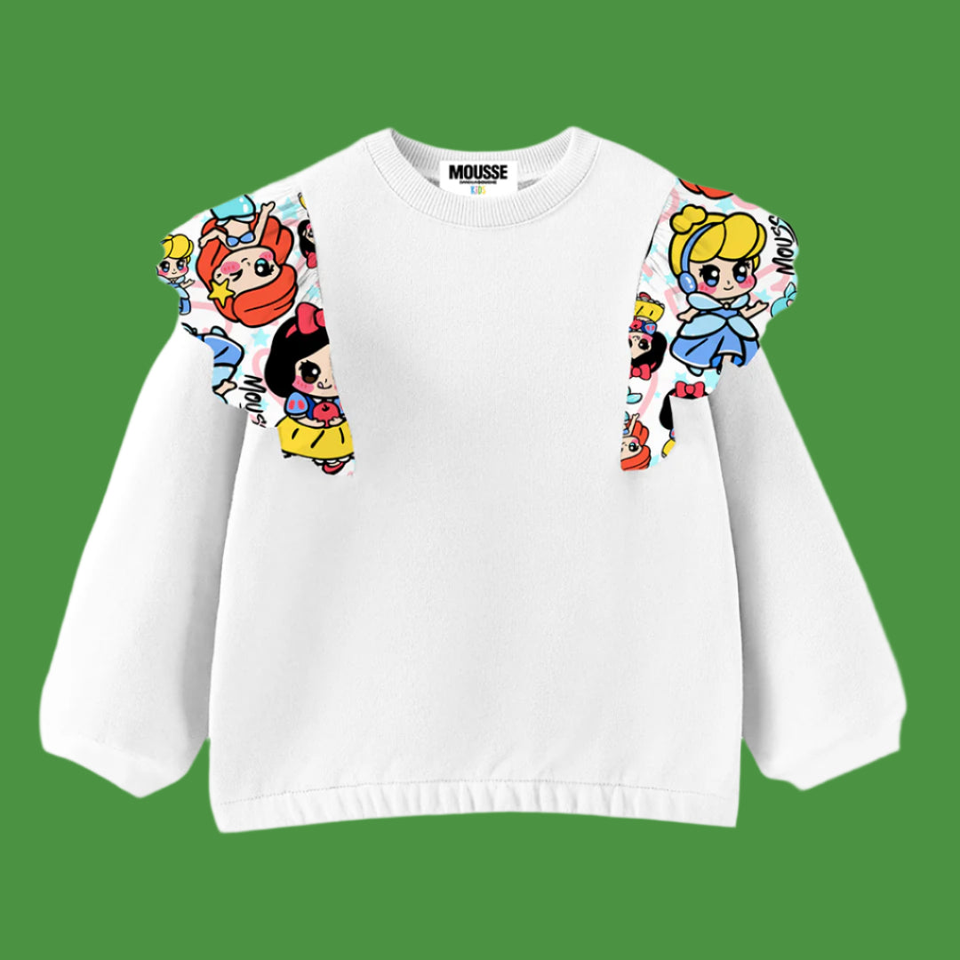 sweatshirt rouches front white loveprincess