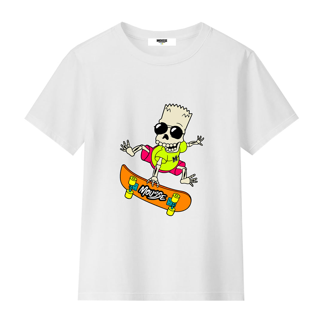 tshirt skateskull white