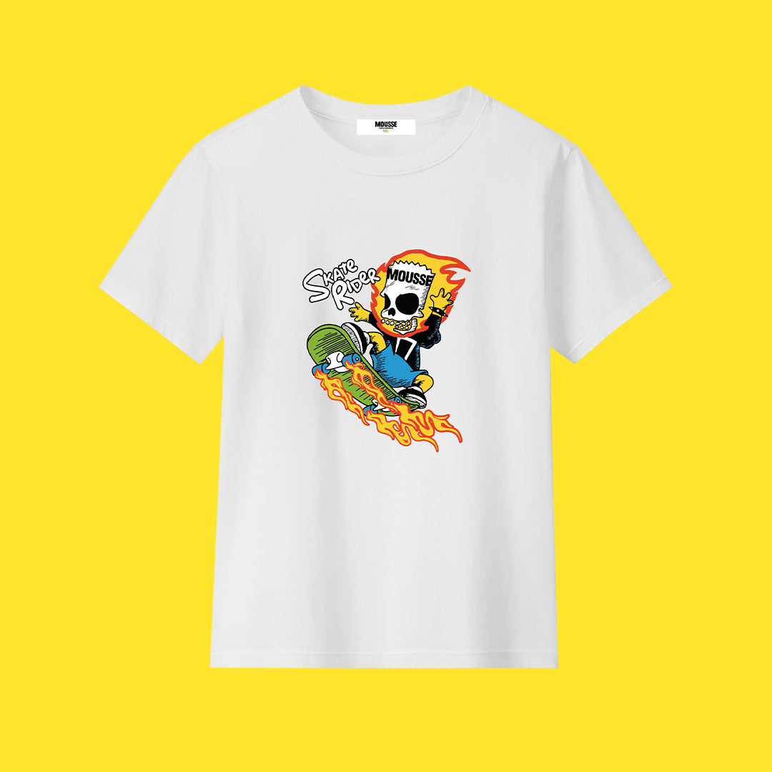 T-SHIRT WHITE SKATE RIDER
