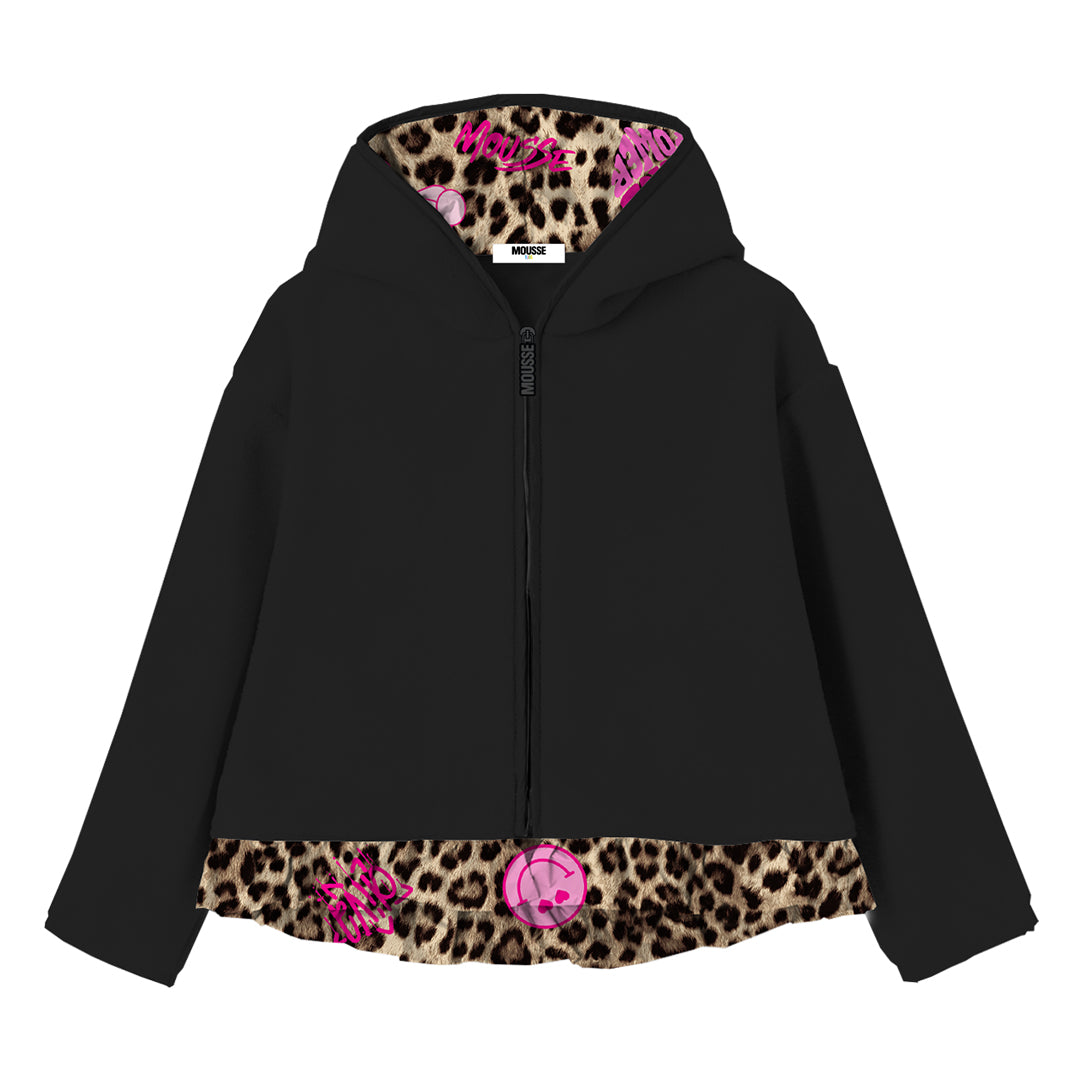 zip felpa rouches leoglam black
