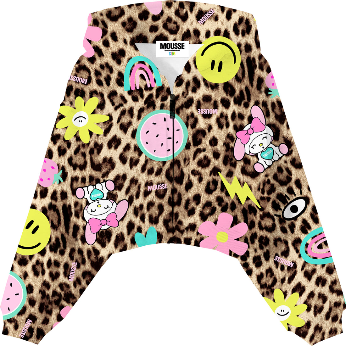 FELPA HOODIE ZIP CROP FANTASIA  LEOHAPPY