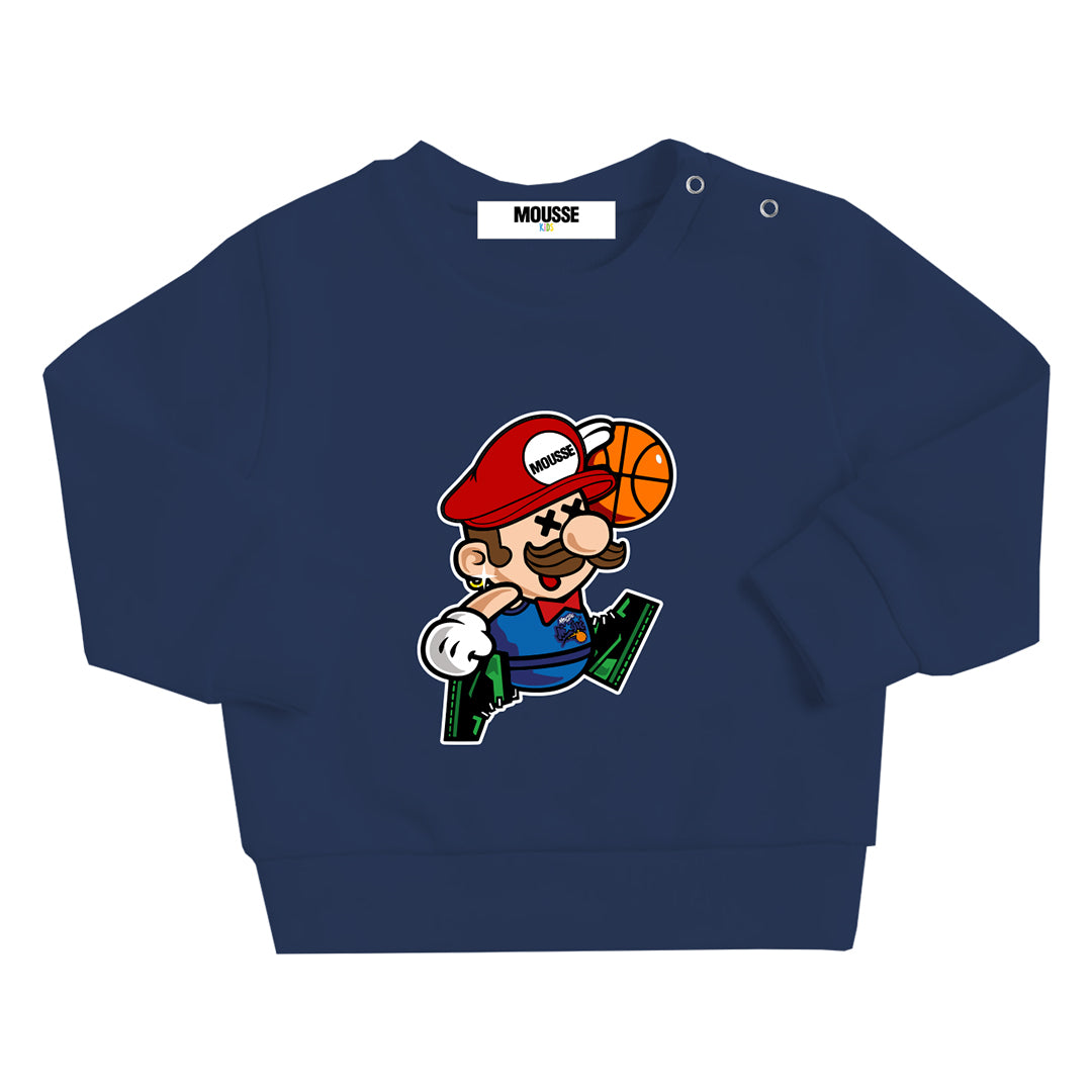 felpa girocollo neonato air mario blue