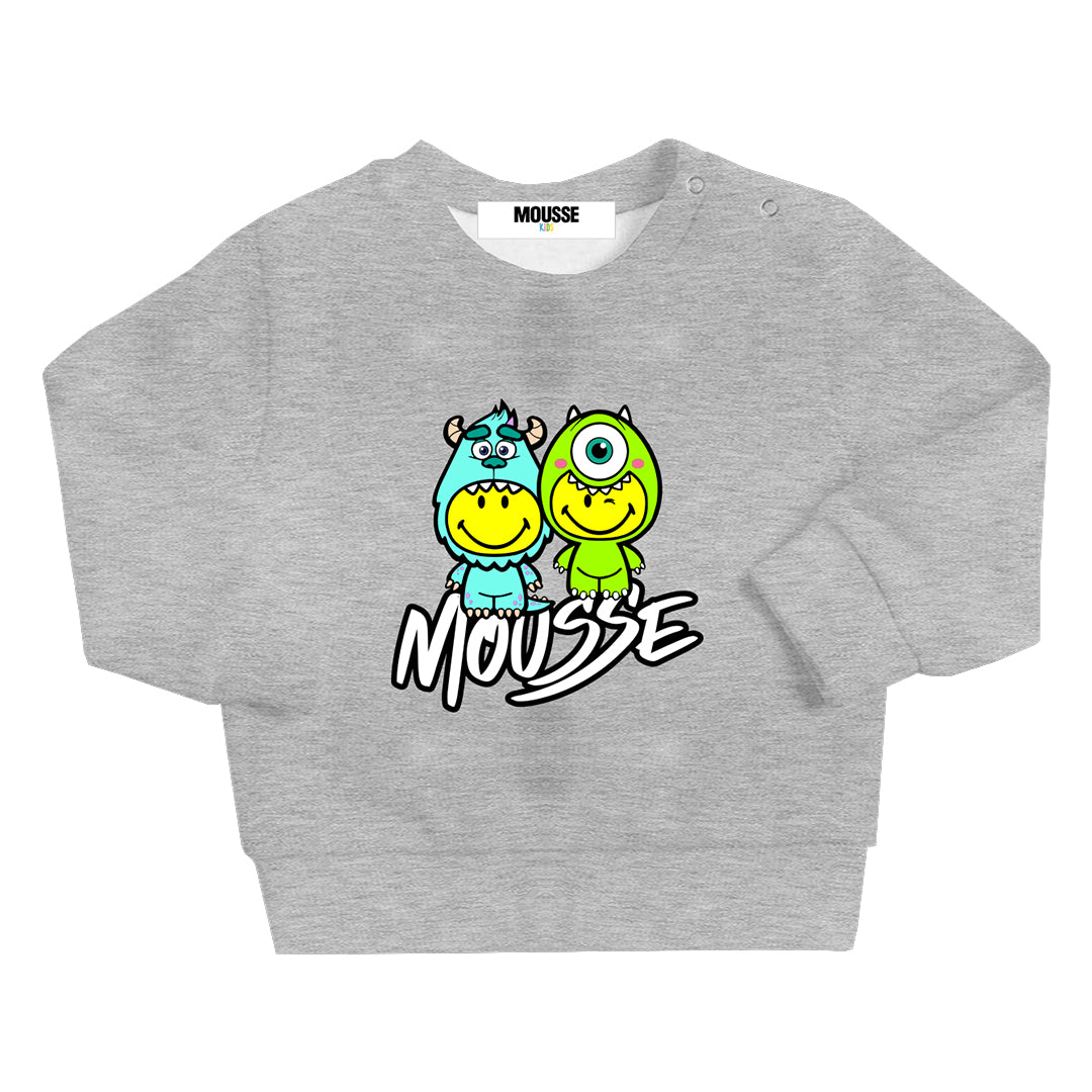 felpa girocollo neonato monster friends melange