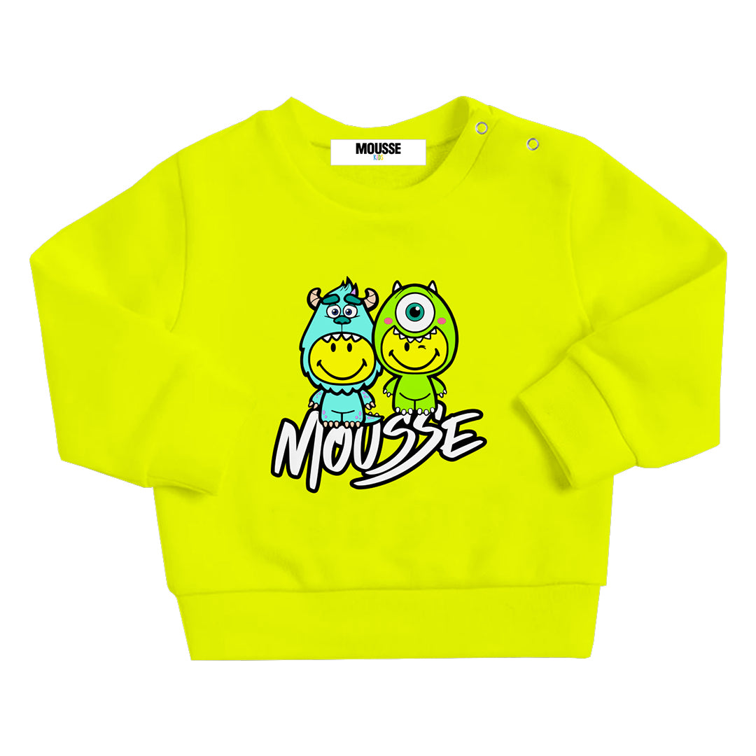 felpa girocollo neonato monster friends yellow