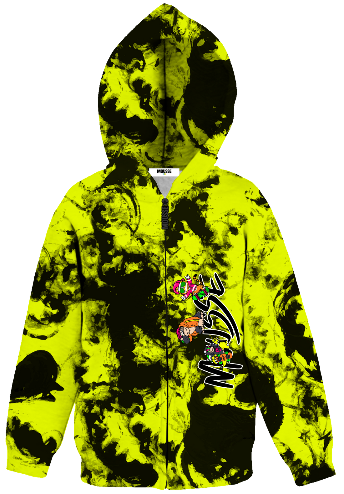 hoodie zip boy skatetoschool tie dye