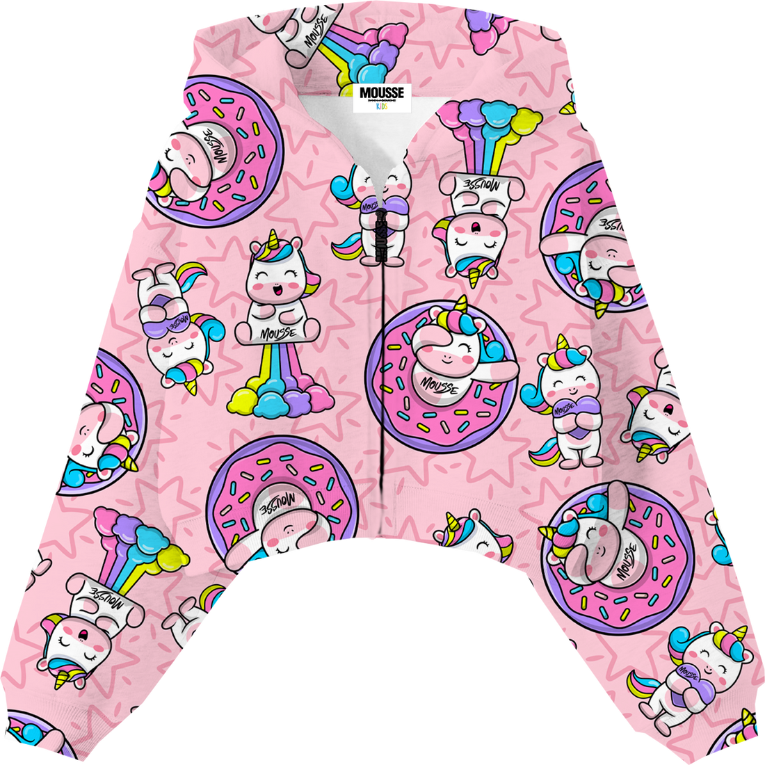 hoodie zip crop girl unistar