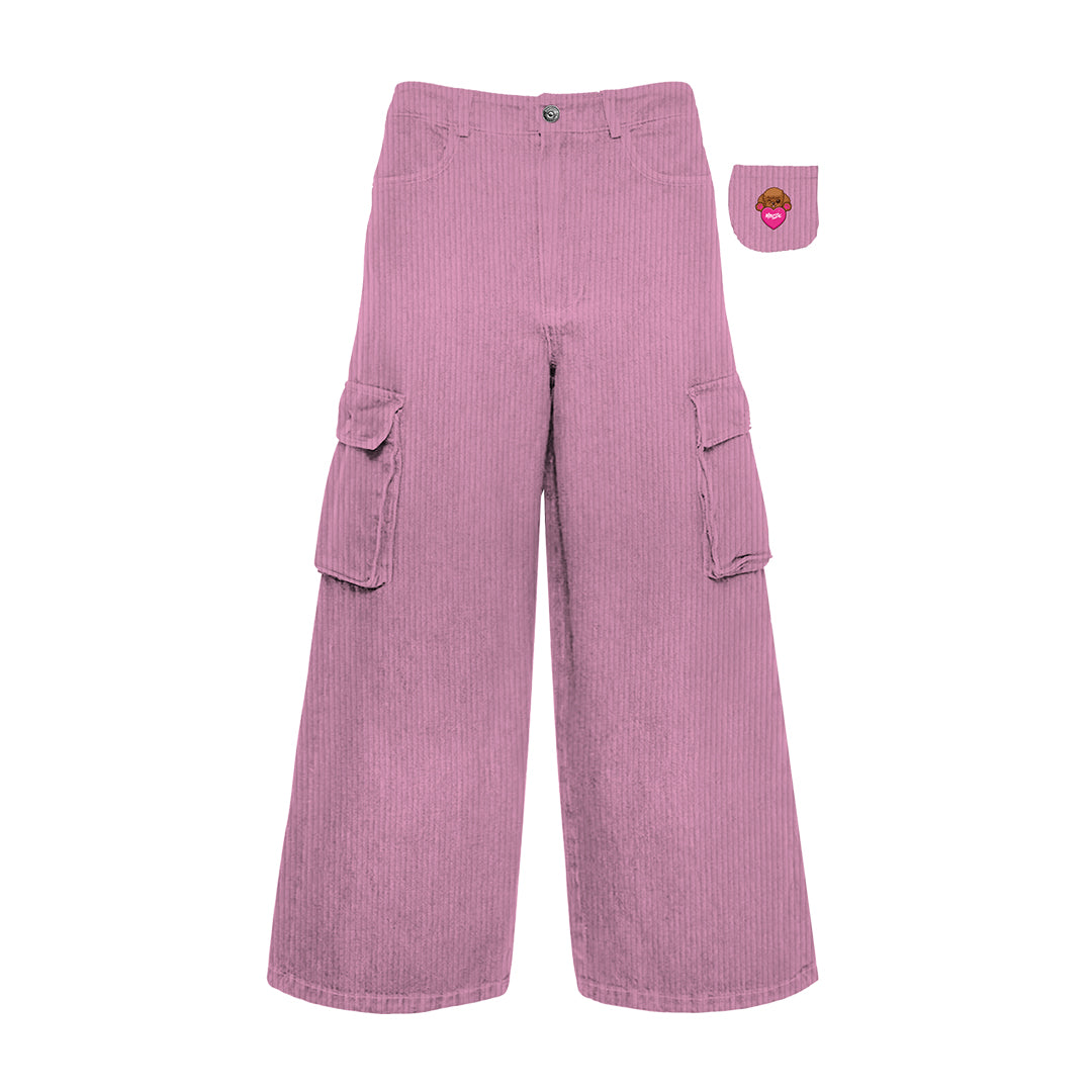 pantalone cargo girl velluto pink arthur