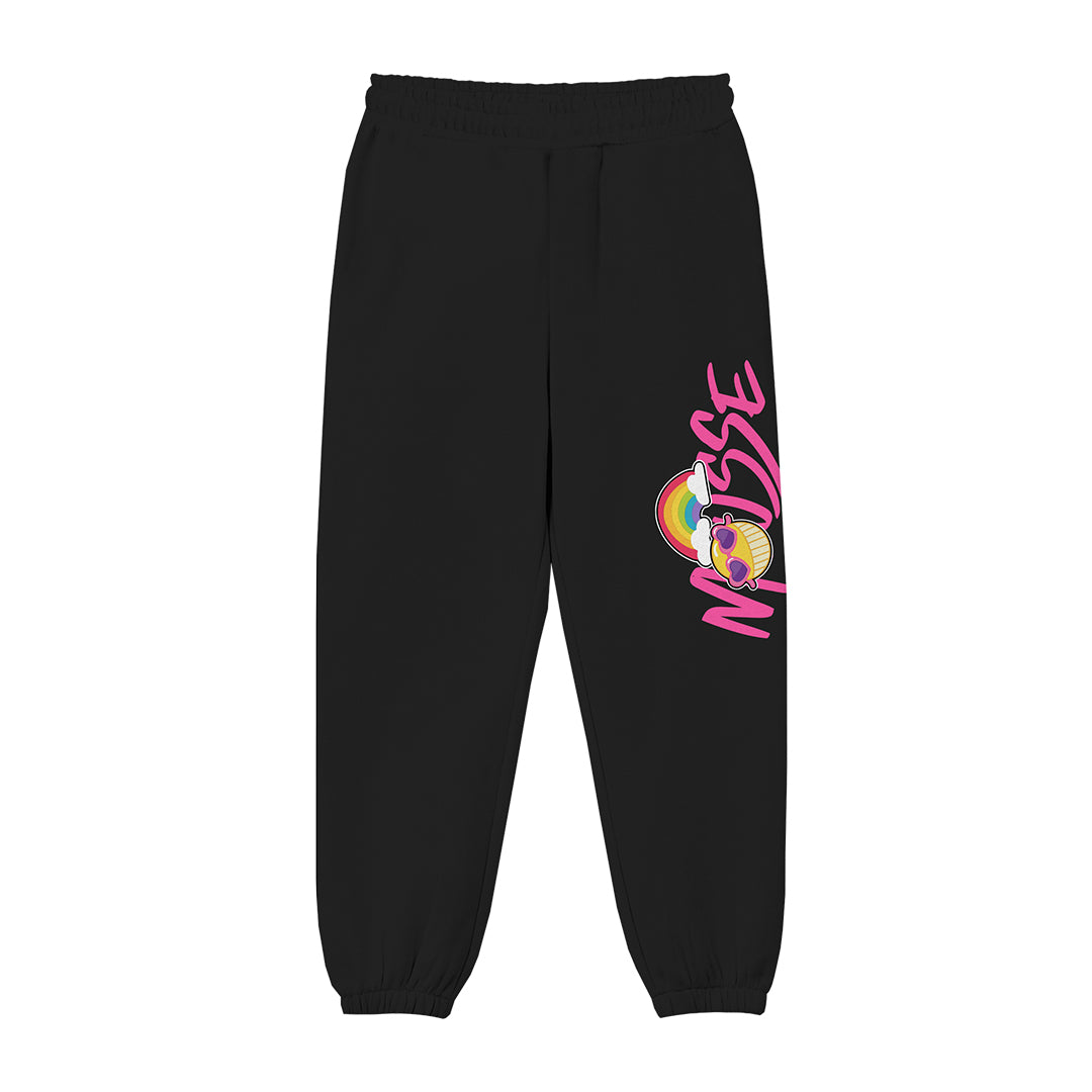 pantalone cozy felpa black flowerpop