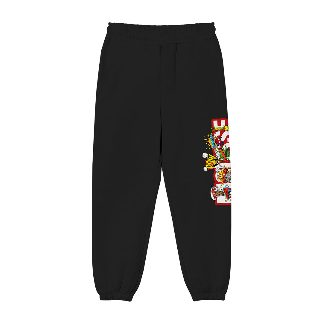 pantalone cozy felpa boy super friend black