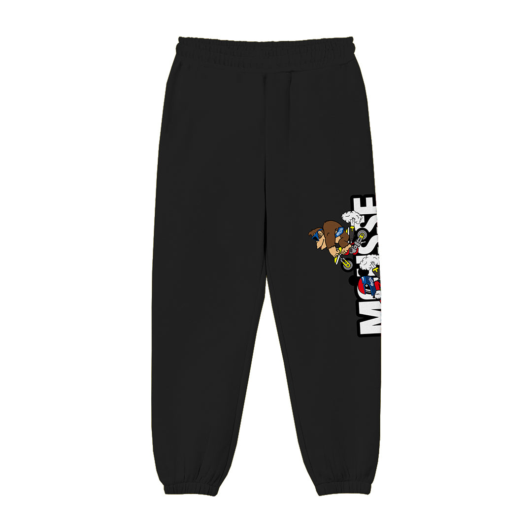 pantalone cozy felpa boy turbo race black