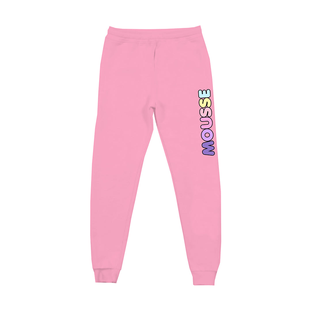 pantalone jogger bimba pink logo mousse