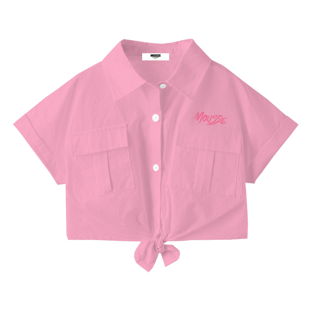 shirt crop knot pink