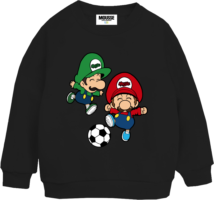 sweatshirt print boy brosoccer black