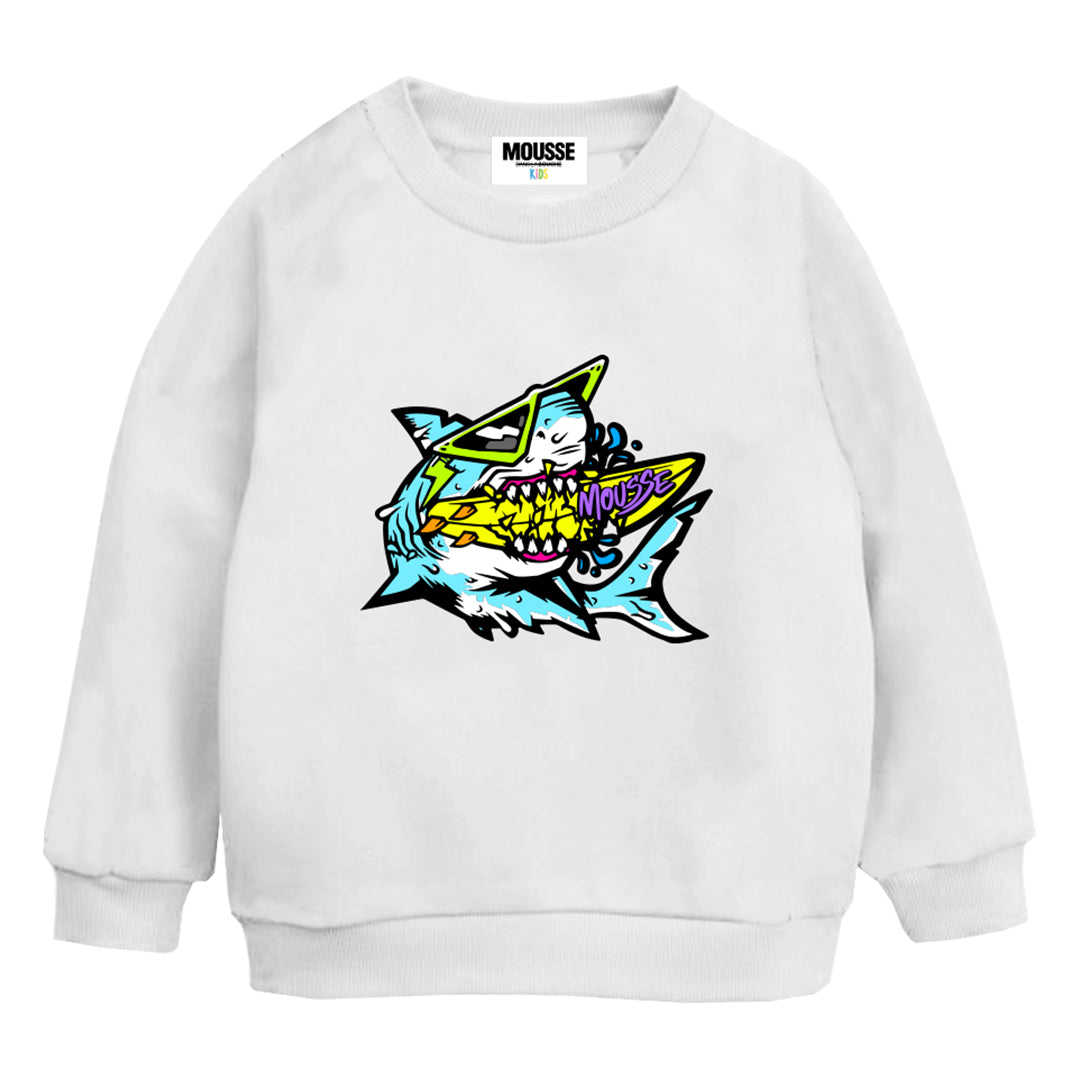 sweatshirt print lifeshark white