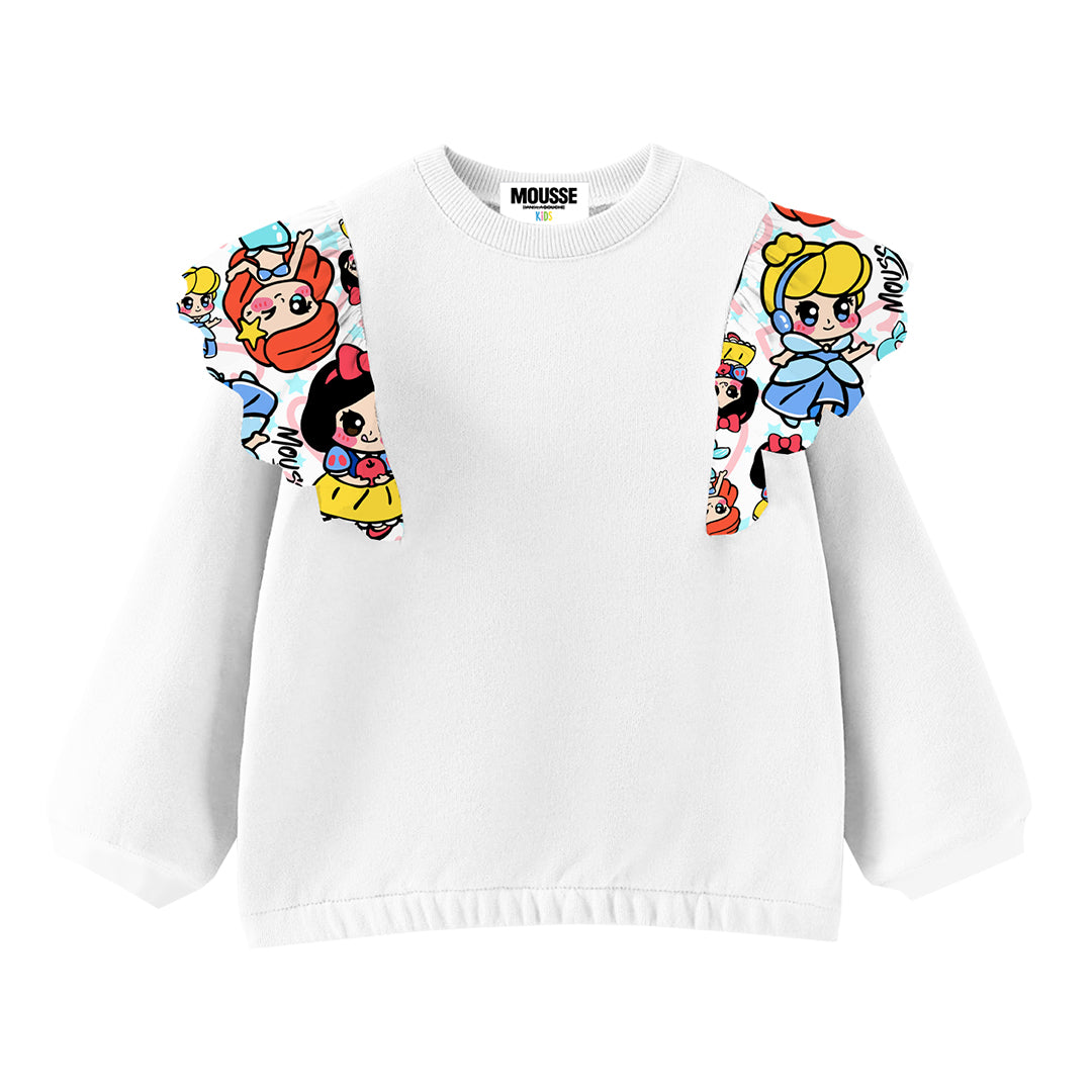 sweatshirt rouches front white loveprincess