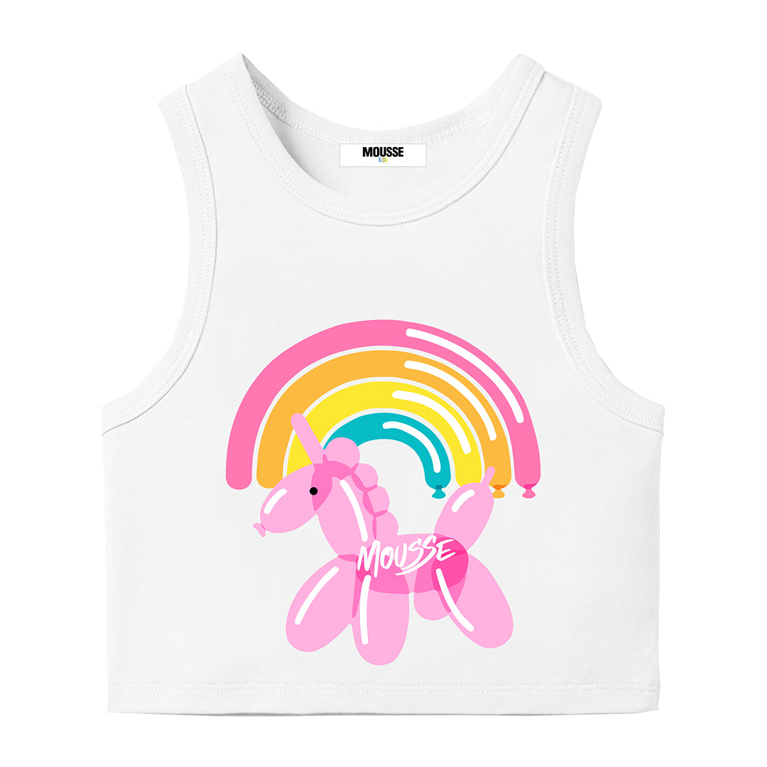 tank crop jersey ballunicorn white