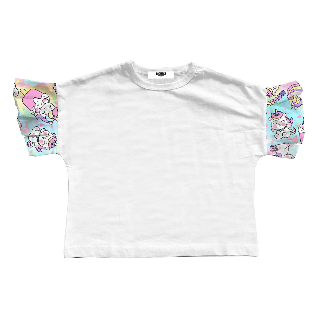 tshirt bimba manica popeline vaporunicorn