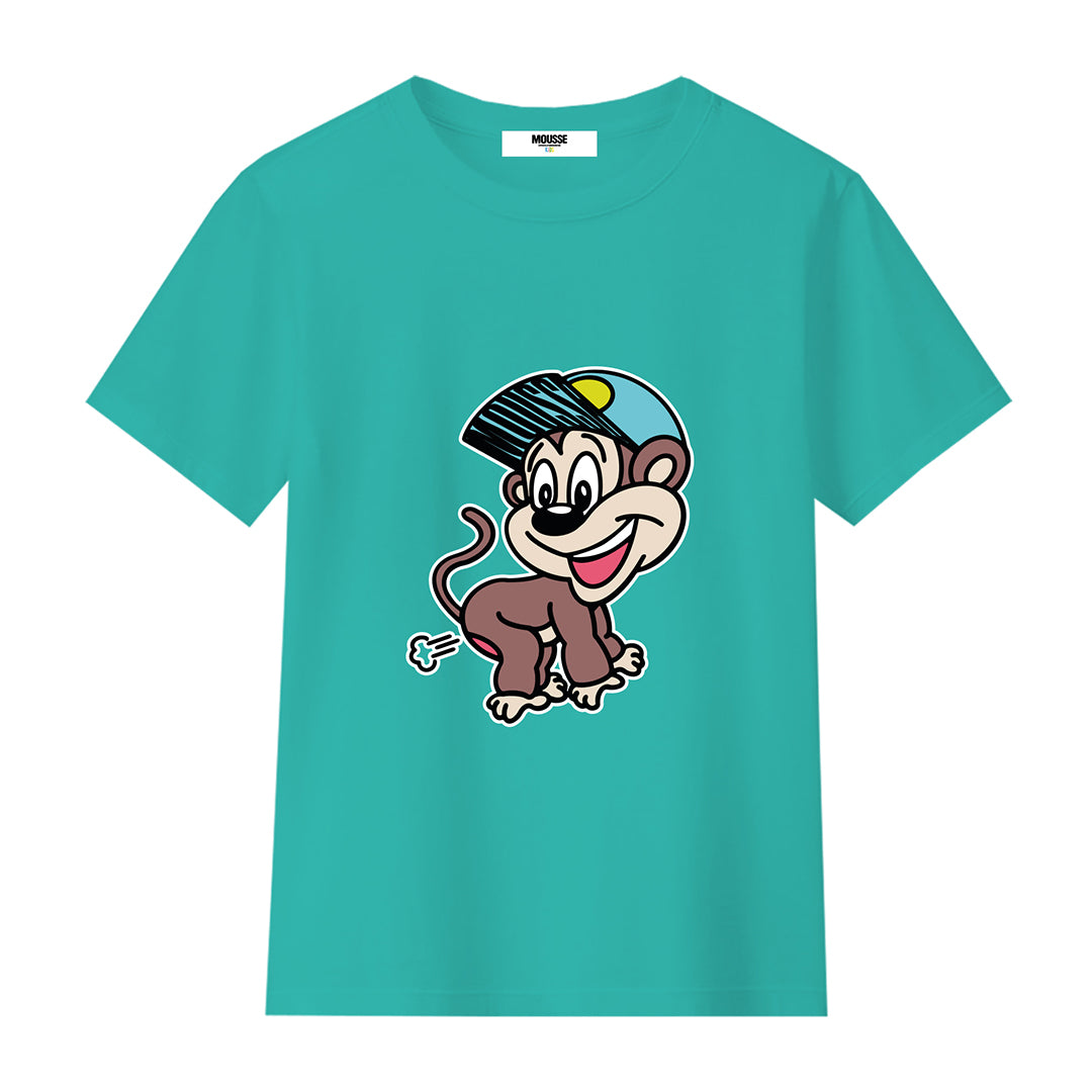 tshirt boy monkeysmile emerald