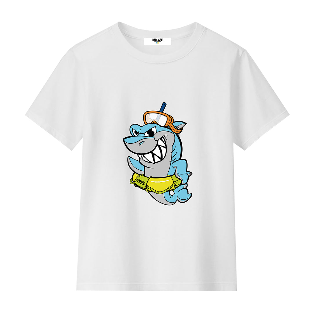 tshirt boy saveshark white