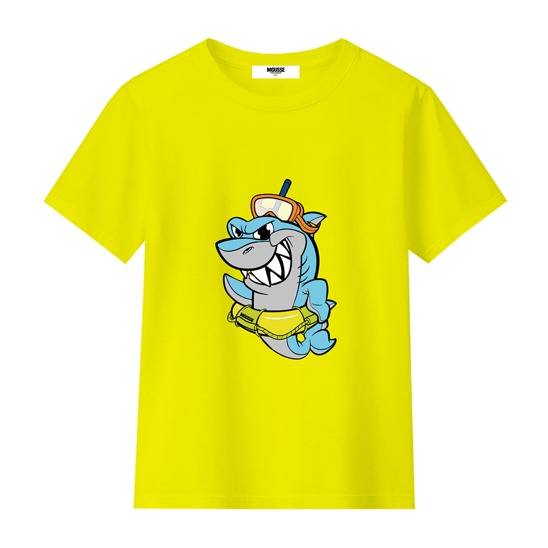 tshirt boy saveshark yellow