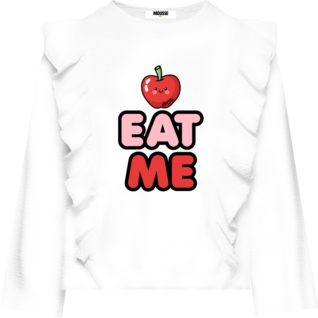 tshirt jersey rouches leo breakfast white