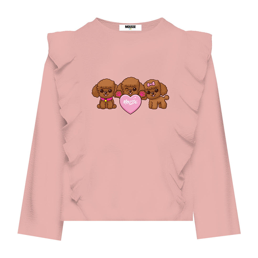 tshirt jersey rouches pink arthur