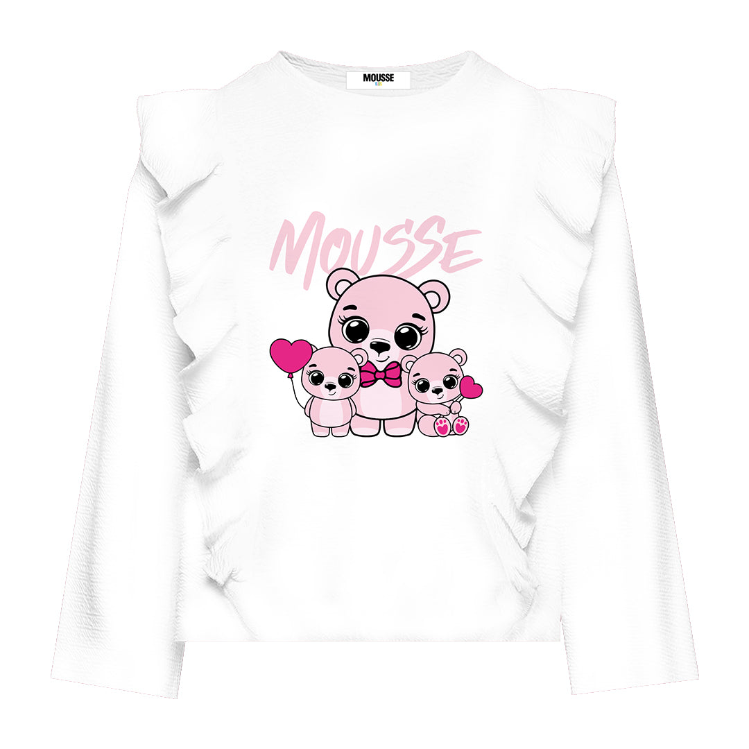 tshirt jersey rouches white bearinlove