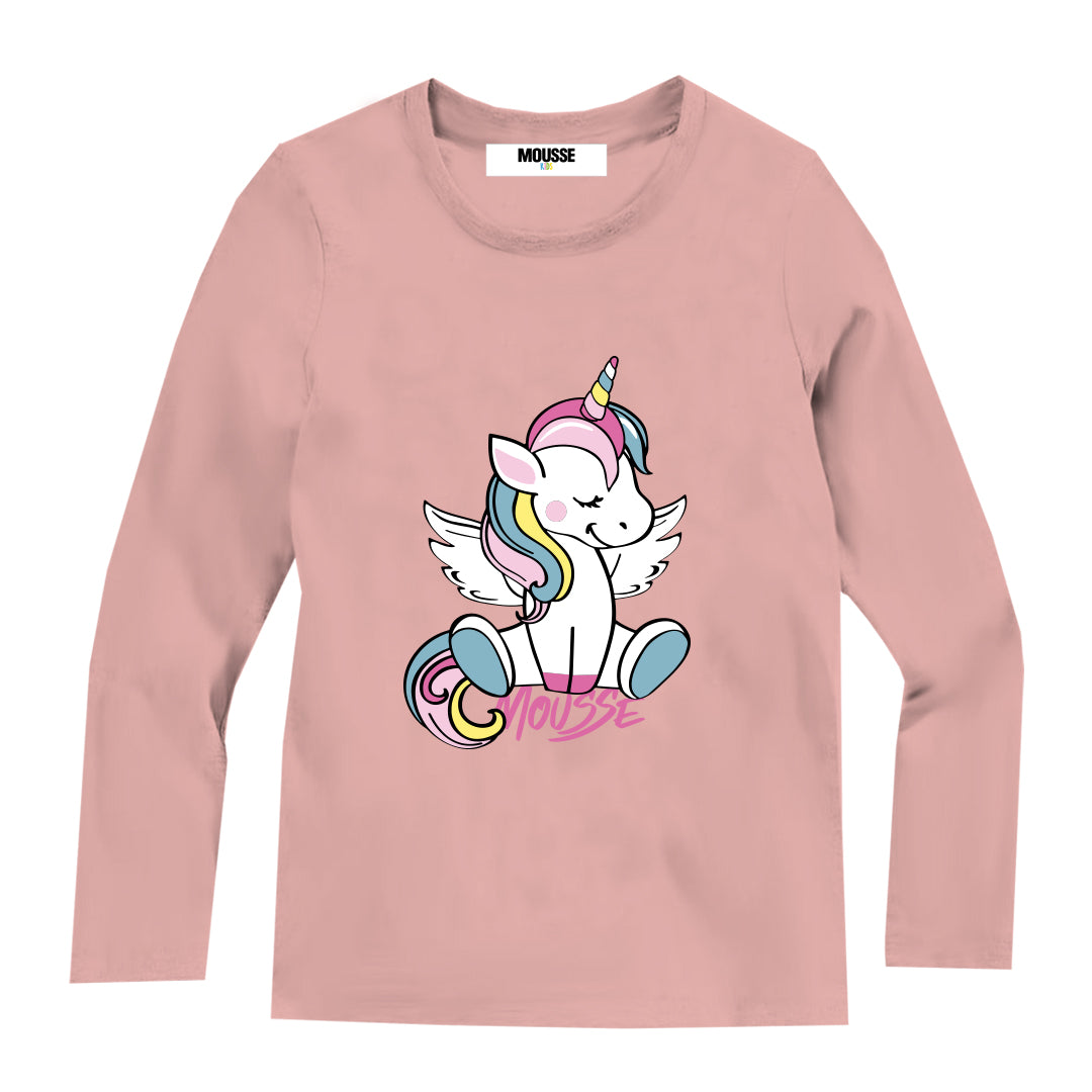 tshirt kids girl ml pink unicorn sweet