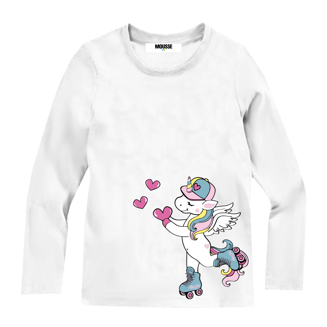 tshirt kids girl ml white unicorn sweet2