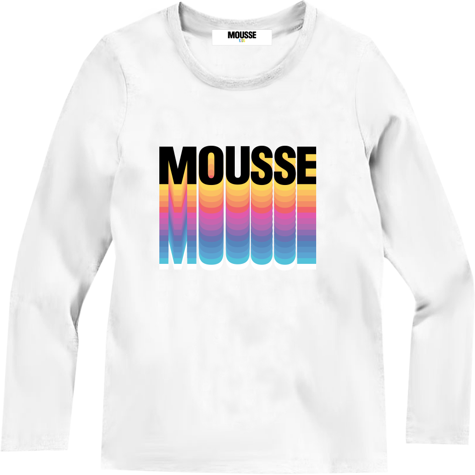 tshirt ml mousse logo rainbow white