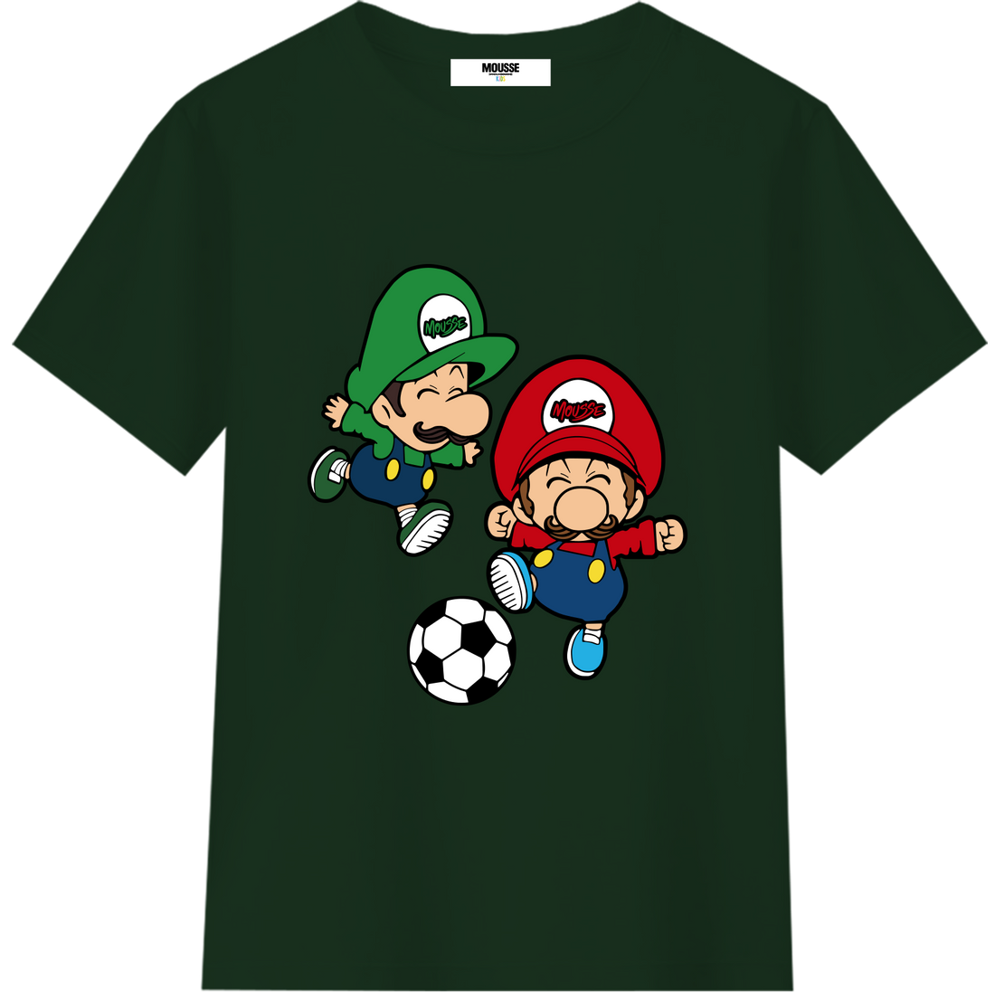 tshirt print boy brosoccer green wood
