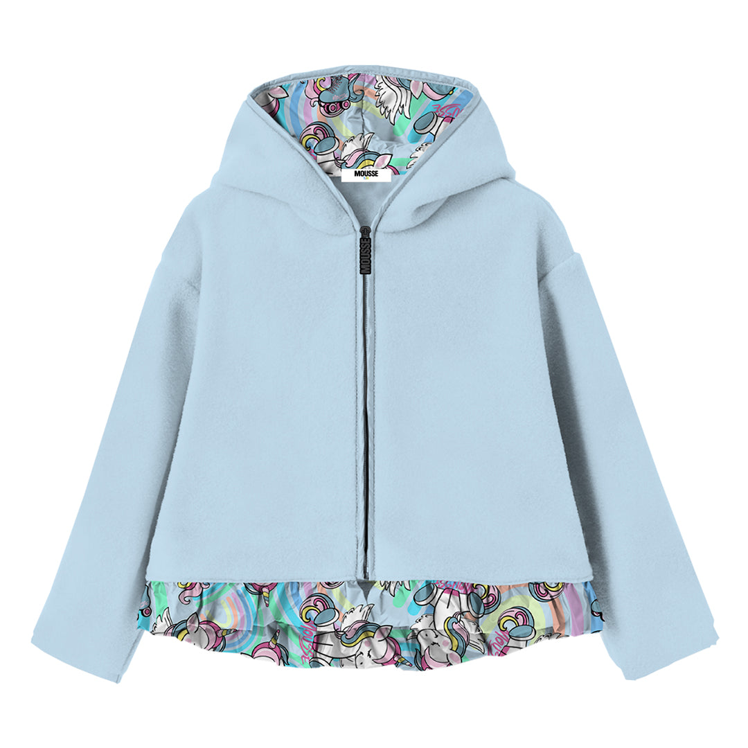 zip felpa rouches unicorn sweet azure